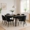 Amaretta Essgruppe Tisch schwarz 6 St�hle Velour schwarz.