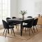Amaretta spisebordss�t bord sort 6 stole velour sort.