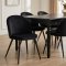 Amaretta spisebordss�t bord sort 6 stole velour sort.