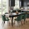 Amaretta matgrupp bord svart 6 stolar velour gr�n.