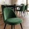 Amaretta matgrupp bord svart 6 stolar velour gr�n.