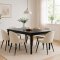 Amaretta Essgruppe Tisch schwarz 6 St�hle Velour beige.