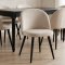 Amaretta matgrupp bord svart 6 stolar velour beige.
