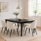 Amaretta Essgruppe Tisch schwarz 6 St�hle Samt beige.