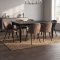 Amaretta ensemble pour salle � manger table noir 100x180/280 incl. 2 rallonges, 6 chaises boucl� marron.