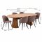 Tokyo ensemble pour salle � manger table � manger naturel �120x120-160-200 incl. 2 rallonges, 6 chaises boucl� marron.