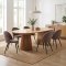 Tokyo ensemble pour salle � manger table � manger naturel �120x120-160-200 incl. 2 rallonges, 6 chaises boucl� marron.