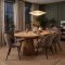 Tokyo ensemble pour salle � manger table � manger naturel �120x120-160-200 incl. 2 rallonges, 6 chaises boucl� marron.