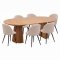 Tokyo ensemble pour salle � manger table � manger naturel �120x120-160-200 incl. 2 rallonges, 6 chaises boucl� beige.