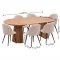 Tokyo ensemble pour salle � manger table � manger naturel �120x120-160-200 incl. 2 rallonges, 6 chaises boucl� beige.