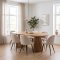 Tokyo ensemble pour salle � manger table � manger naturel �120x120-160-200 incl. 2 rallonges, 6 chaises boucl� beige.