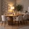 Tokyo ensemble pour salle � manger table � manger naturel �120x120-160-200 incl. 2 rallonges, 6 chaises boucl� beige.