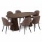 Tokyo ensemble pour salle � manger table � manger smoked �120x120-160-200 incl. 2 rallonges, 6 chaises boucl� marron.