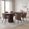 Tokyo ensemble pour salle � manger table � manger smoked �120x120-160-200 incl. 2 rallonges, 6 chaises boucl� marron.