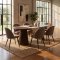 Tokyo ensemble pour salle � manger table � manger smoked �120x120-160-200 incl. 2 rallonges, 6 chaises boucl� marron.