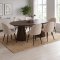 Tokyo ensemble pour salle � manger table � manger smoked �120x120-160-200 incl. 2 rallonges, 6 chaises boucl� beige.