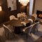 Tokyo ensemble pour salle � manger table � manger smoked �120x120-160-200 incl. 2 rallonges, 6 chaises boucl� beige.