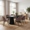 Tokyo ensemble pour salle � manger table � manger noir �120x120-160-200 incl. 2 rallonges, 6 chaises boucl� marron.