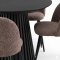 Tokyo ensemble pour salle � manger table � manger noir �120x120-160-200 incl. 2 rallonges, 6 chaises boucl� marron.