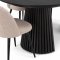 Tokyo ensemble pour salle � manger table � manger noir �120x120-160-200 incl. 2 rallonges, 6 chaises boucl� beige.