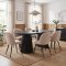 Tokyo ensemble pour salle � manger table � manger noir �120x120-160-200 incl. 2 rallonges, 6 chaises boucl� beige.