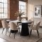 Tokyo ensemble pour salle � manger table � manger noir �120x120-160-200 incl. 2 rallonges, 6 chaises boucl� beige.