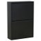 Pisa skoskab med 2 l�ger. Metal sort. Leveres f�rdig samlet.