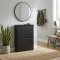 Pisa skoskab med 2 l�ger. Metal sort. Leveres f�rdig samlet.