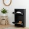 Pisa skoskab med 2 l�ger. Metal sort. Leveres f�rdig samlet.
