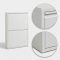 Pisa skoskab med 2 l�ger. Metal hvid. Leveres f�rdig samlet.