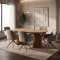 Tokyo Essgruppe Tisch 120x120/160/200cm inkl. 2 Einlegeplatten Eiche naturfarben und 6 Moon St�hle Velours grau.