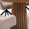Tokyo Essgruppe Tisch 120x120/160/200cm inkl. 2 Einlegeplatten Eiche naturfarben und 6 Moon St�hle boucle beige.