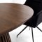 Tokyo Essgruppe Tisch 120x120/160/200cm inkl. 2 Einlegeplatten Eiche Smoked und 6 Moon St�hle Velours schwarz.
