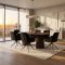Tokyo Essgruppe Tisch 120x120/160/200cm inkl. 2 Einlegeplatten Eiche Smoked und 6 Moon St�hle Velours schwarz.