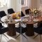 Tokyo Essgruppe Tisch 120x120/160/200cm inkl. 2 Einlegeplatten Eiche Smoked und 6 Moon St�hle Velours schwarz.