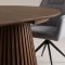 Tokyo Essgruppe Tisch 120x120/160/200cm inkl. 2 Einlegeplatten Eiche Smoked und 6 Moon St�hle Velours grau.