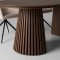 Tokyo Essgruppe Tisch 120x120/160/200cm inkl. 2 Einlegeplatten Eiche Smoked und 6 Moon St�hle Velours beige.
