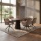 Tokyo Essgruppe Tisch 120x120/160/200cm inkl. 2 Einlegeplatten Eiche Smoked und 6 Moon St�hle Velours beige.