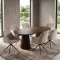 Tokyo Essgruppe Tisch 120x120/160/200cm inkl. 2 Einlegeplatten Eiche Smoked und 6 Moon St�hle Velours beige.