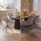 Tokyo Essgruppe Tisch 120x120/160/200cm inkl. 2 Einlegeplatten Eiche Smoked und 6 Moon St�hle Velours beige.