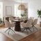 Tokyo Essgruppe Tisch 120x120/160/200cm inkl. 2 Einlegeplatten Eiche Smoked und 6 Moon St�hle boucle beige.