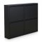 Pisa skoskab med 4 l�ger. Metal sort. Leveres f�rdig samlet.