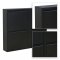 Pisa skoskab med 4 l�ger. Metal sort. Leveres f�rdig samlet.