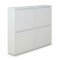Pisa skoskab med 4 l�ger. Metal hvid. Leveres f�rdig samlet.