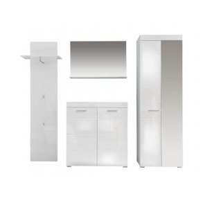 Amira  Garderobenaufstellung B, weiss, weiss hochglanz.