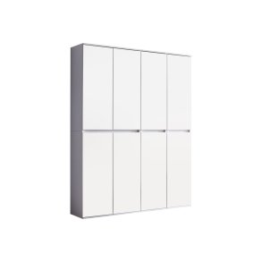 Minor Kleiderschrank 8 Tren, weiss, Spiegel.