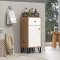 Touch Badschrank wei matt, Eiche dekor.