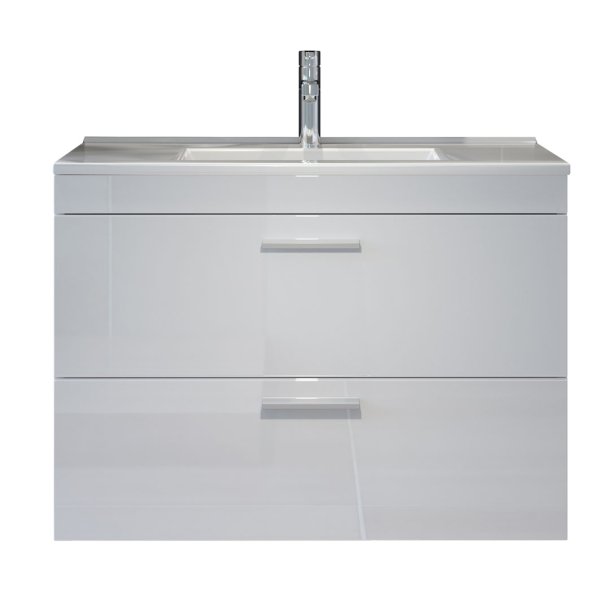 Devon unterschrank mit Waschbecken 2 Schubladen wei, wei Hochglanz.