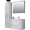 Devon zestaw mebli łazienkowych B z szafka z lustrem biały, biały wysoki połysk.