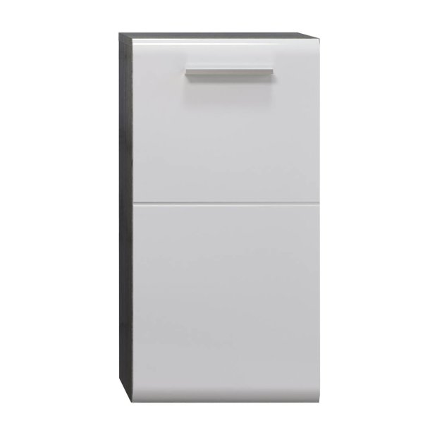 Riva B Badschrank Wandaufhang, 1 Tr, wei Hochglanz, grau.